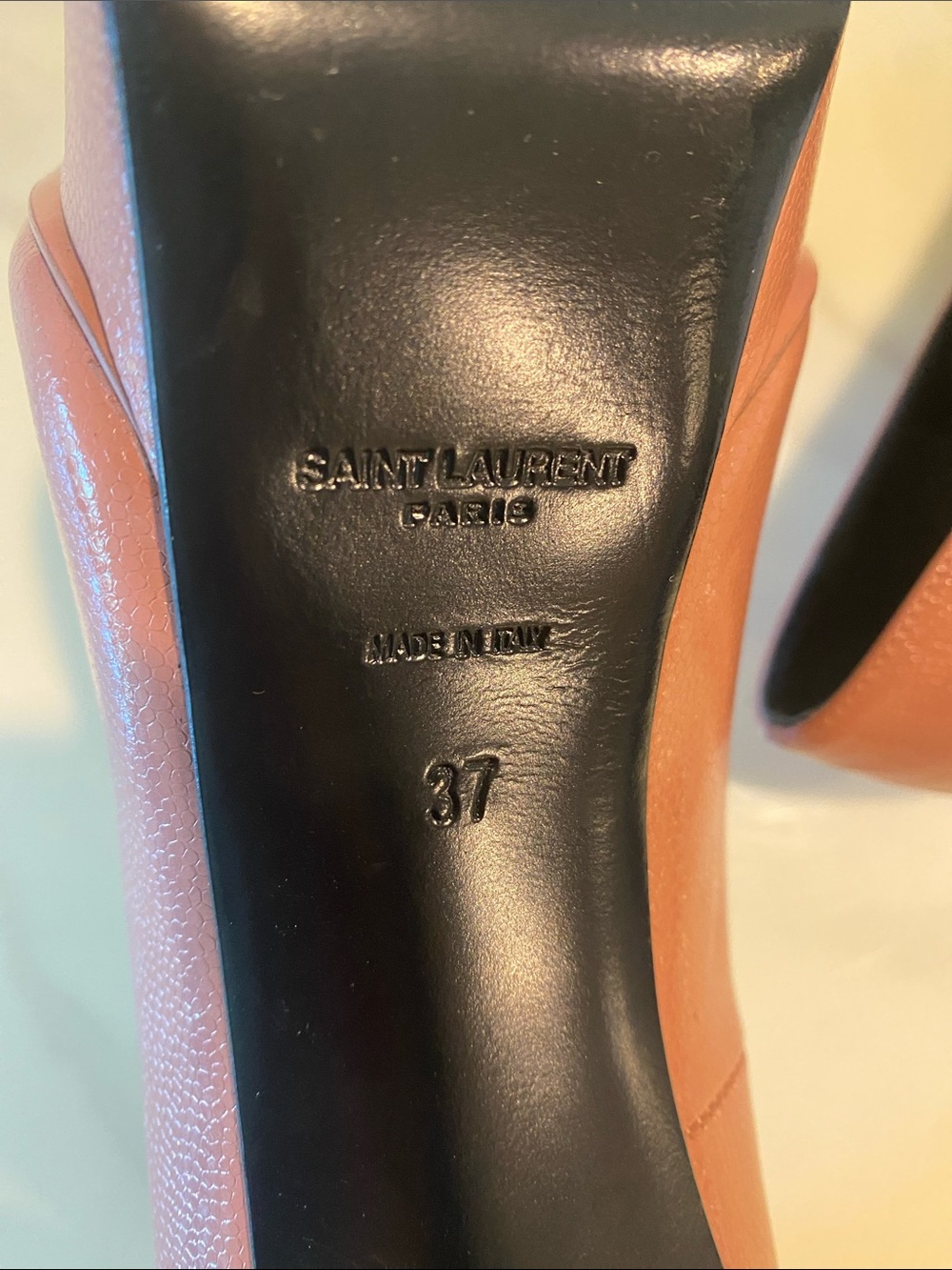 Saint Laurent Dusty Pink Leather Platform Pumps - Picture 8 of 9